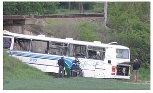 nehoda autobusu u Sokolnic