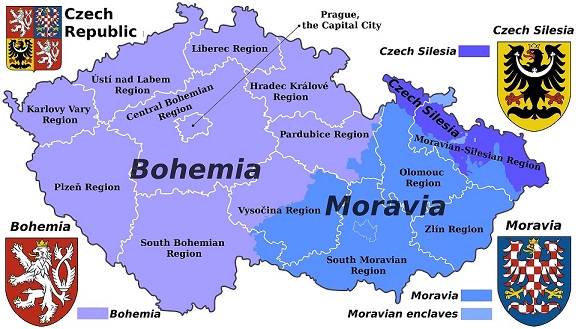 mapa Čech, Moravy a Slezska