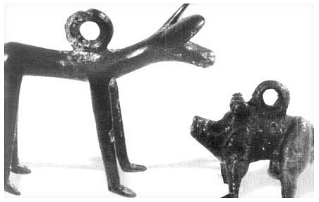 bronzové figurky zvířat